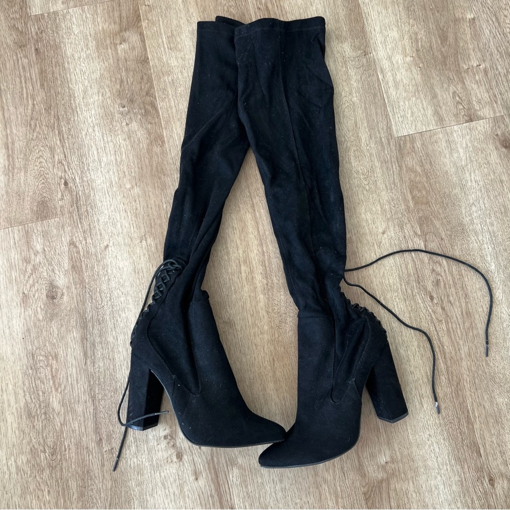 Great deal- Shoedazzle ivona over the knee otk suede boot
